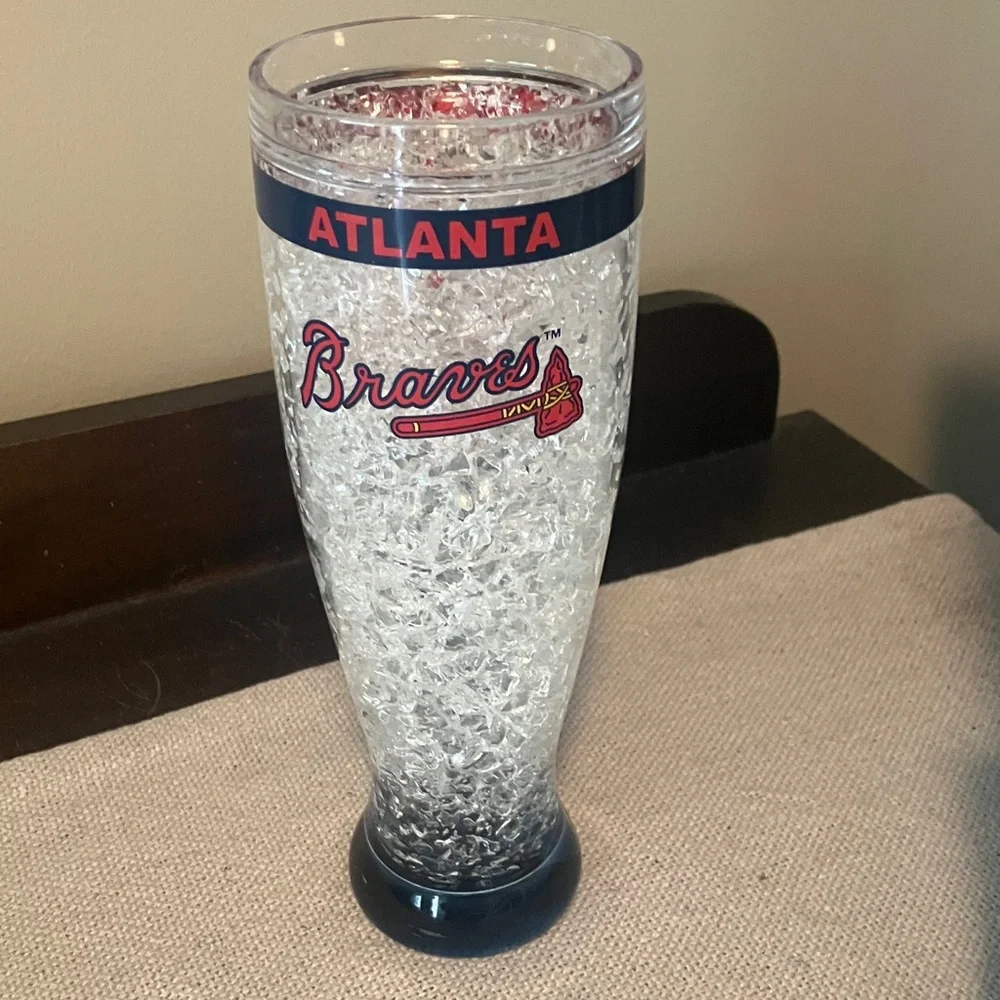 Atlanta Braves Clear Crystal Pilsner Tumbler - Team Logo - Picture 1 of 2